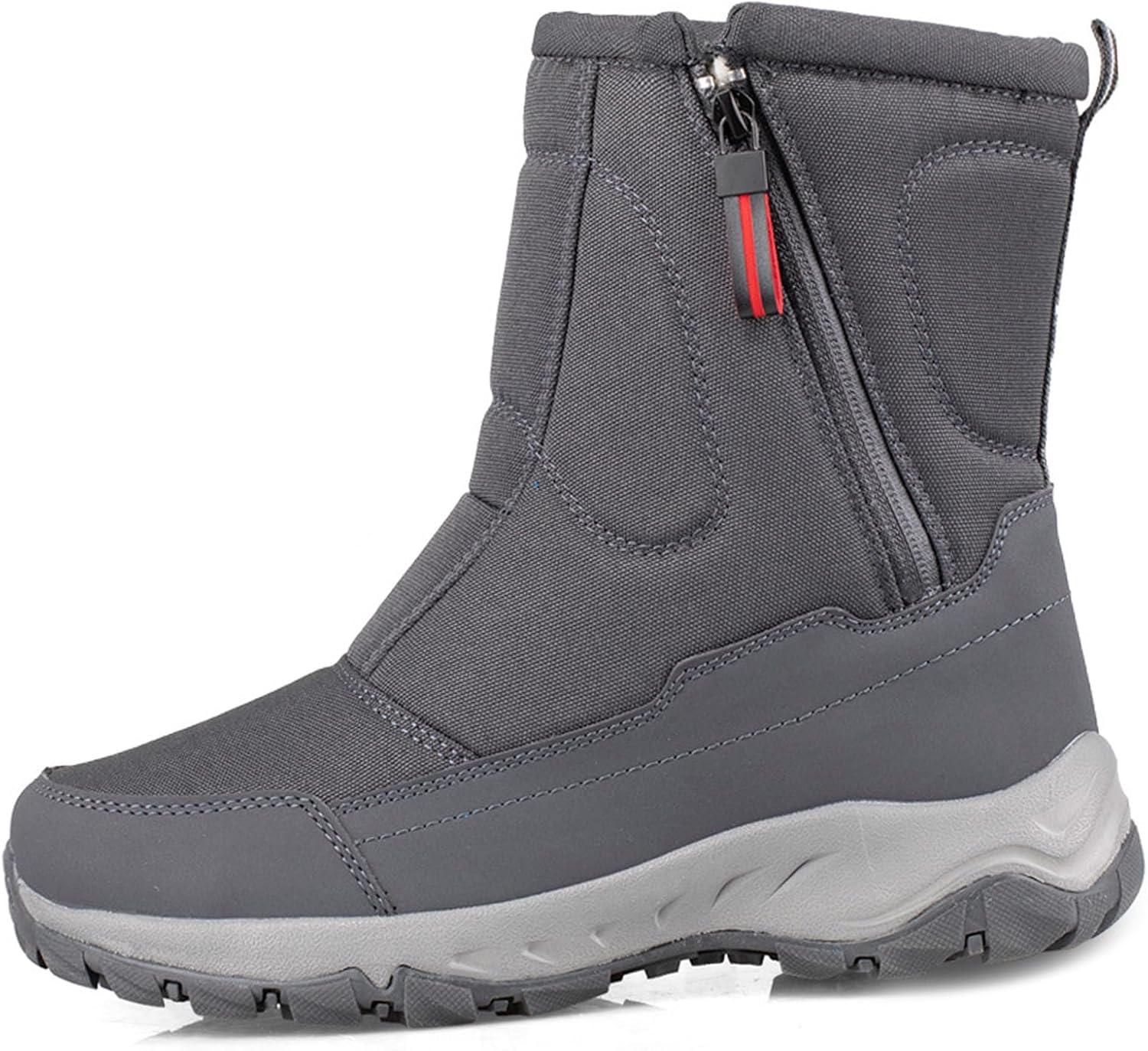 

Мужские зимние снегоступы с утеплителем, водонепроницаемые, теплые, полностью с меховой подкладкой, удобные, противоскользящие, износоустойчивые зимние ботинки для мужчин Generic, серый