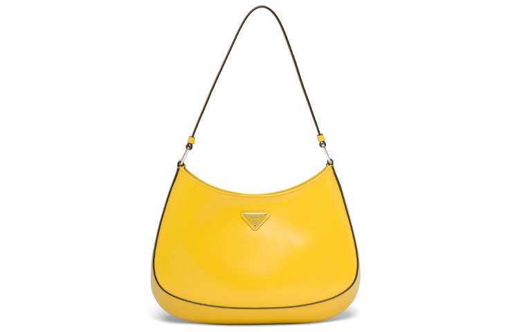 

Cleo Глянцевая Кожаная Сумка Через Плечо Женская Желтая PRADA