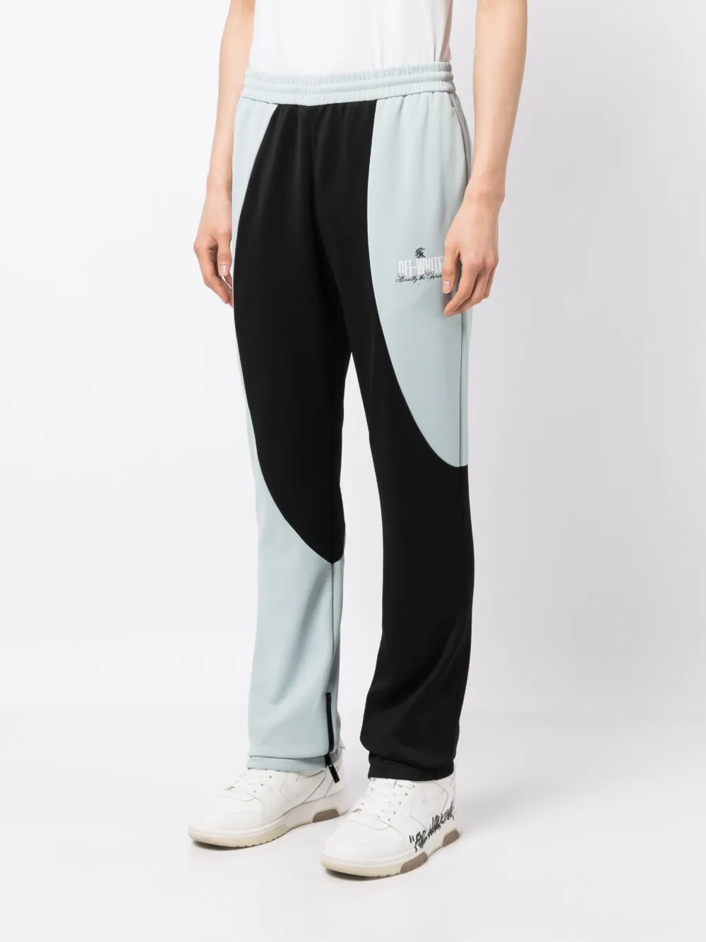 Спортивные брюки в стиле колор-блок с логотипом OFF-WHITE, синий — фото 3