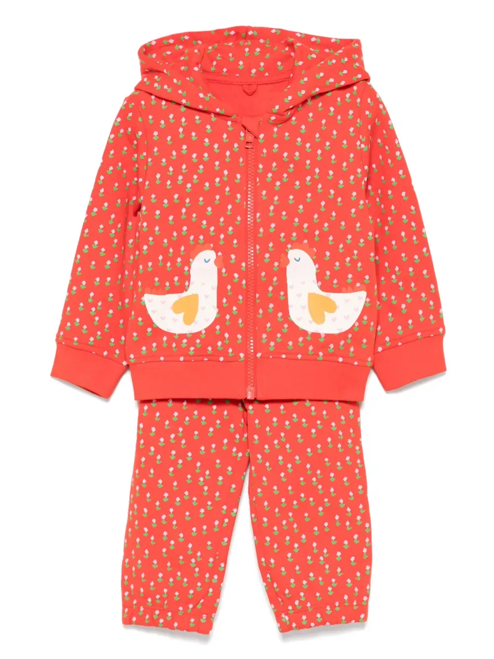 Спортивный костюм с цветочным принтом Stella Mccartney Kids, красный
