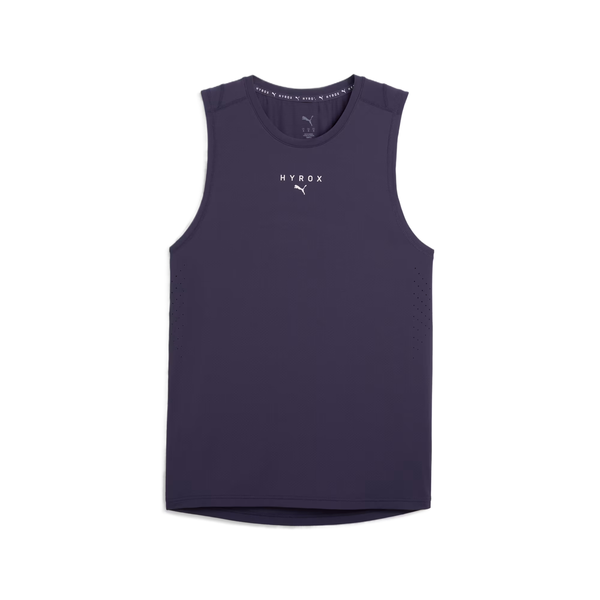 

PUMA Мужская майка-борцовка темно-сливового цвета с круглым вырезом, умеренно прямого кроя