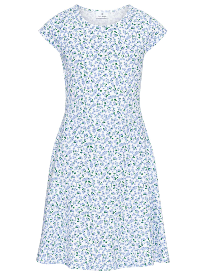 

Kidsworld Синее трикотажное платье с цветочным принтом