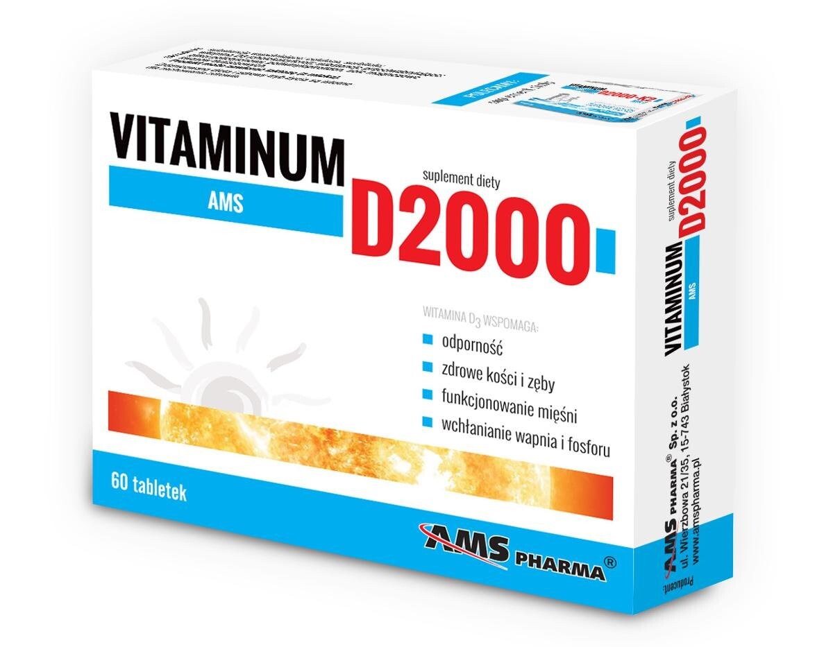 

AMS Витамин D2000, Добавка , 60 таблеток Ams Pharma