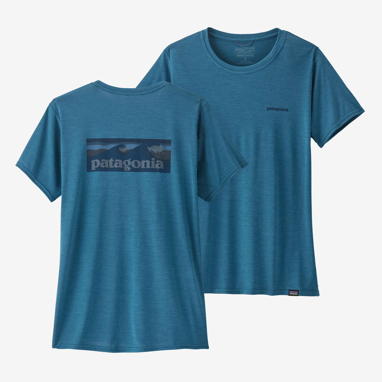 

Женская рубашка Capilene Cool на каждый день с рисунком - Waters Patagonia, цвет Boardshort Logo: Wavy Blue X-Dye