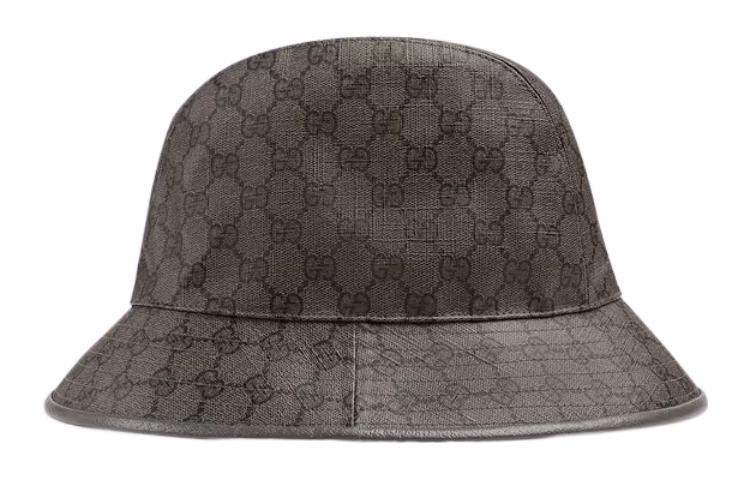 GUCCI Хлопковая полиэстеровая ковбойская кожаная шляпа унисекс, Gray — фото 4