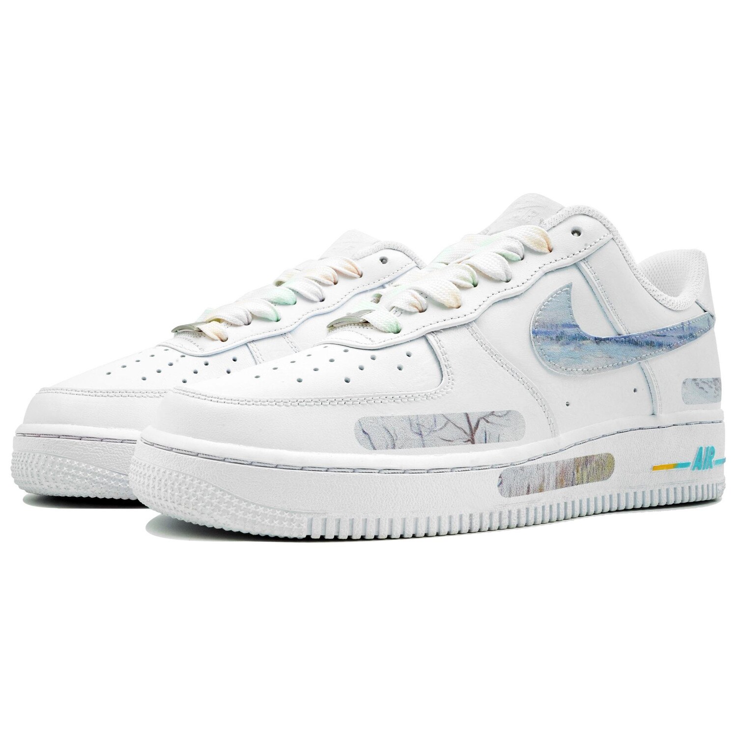 Кроссовки Nike Air Force 1 Skateboarding Shoes Unisex Low-top Blue, белый/синий — фото 4