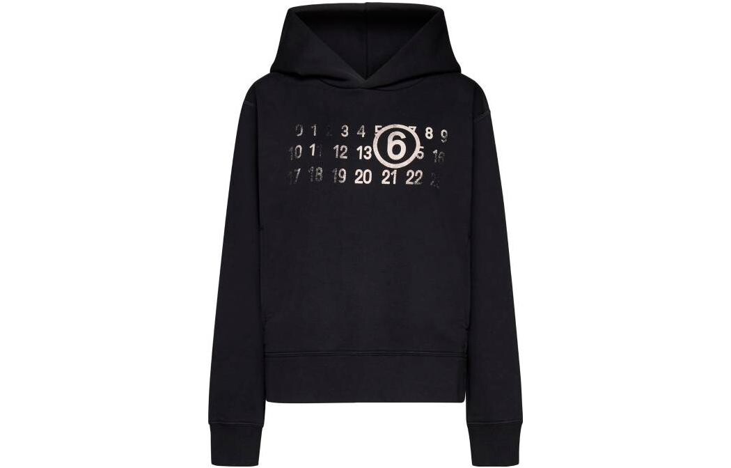 

Толстовка женская Mm6 Maison Margiela с капюшоном и принтом, черный