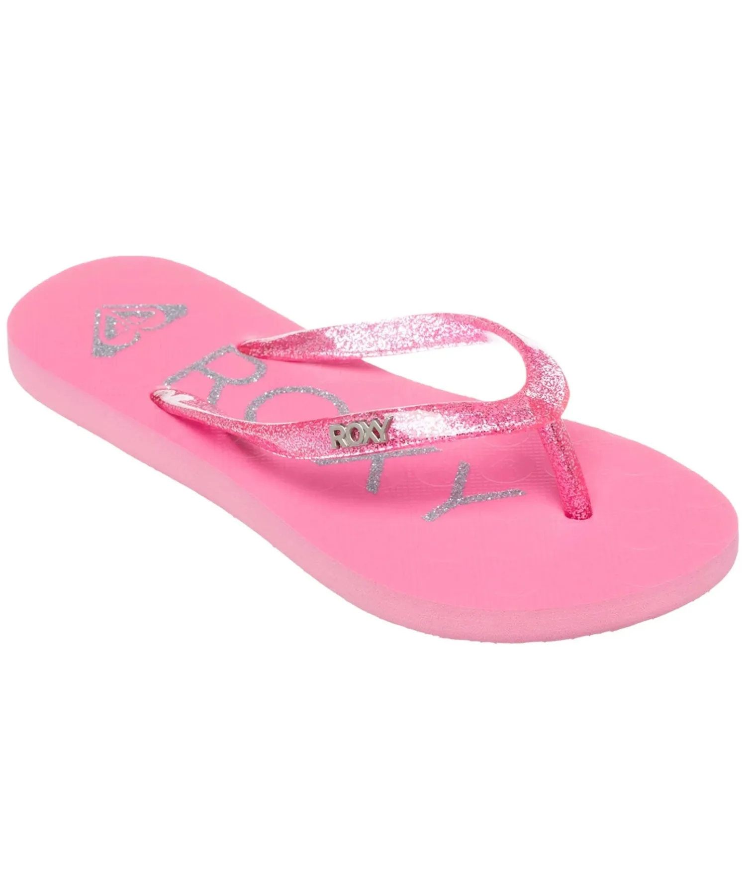 Детские пляжные сандалии ROXY RG VIVA SPARKLE с блёстками розовые