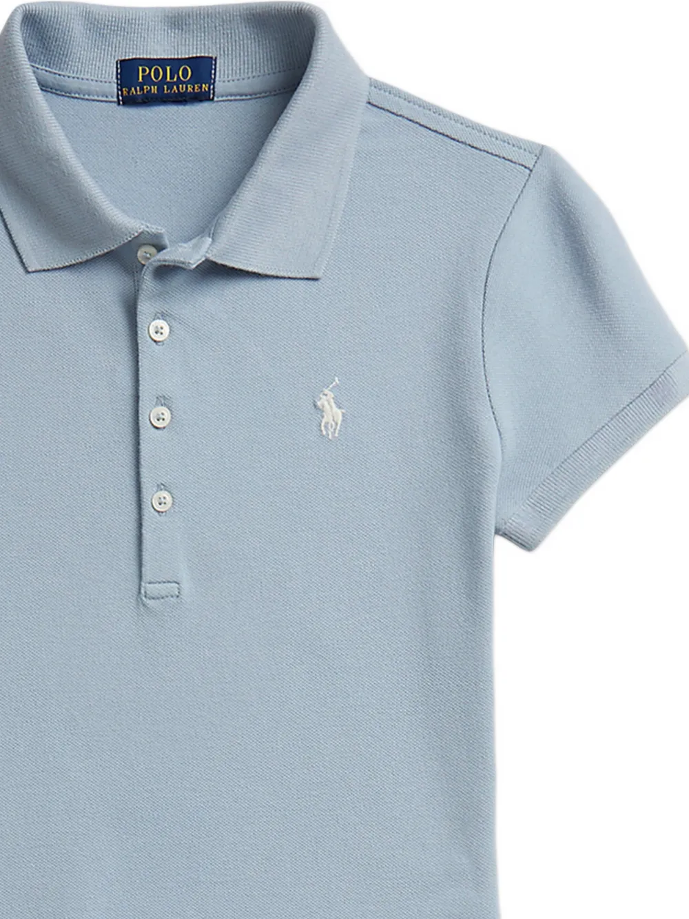 Платье с короткими рукавами и логотипом Polo Ralph Lauren Kids, синий — фото 4