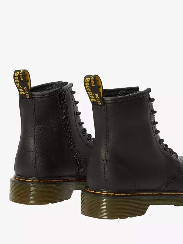 Ботинки детские Dr. Martens 1460, кожаные на шнуровке, черные — фото 4
