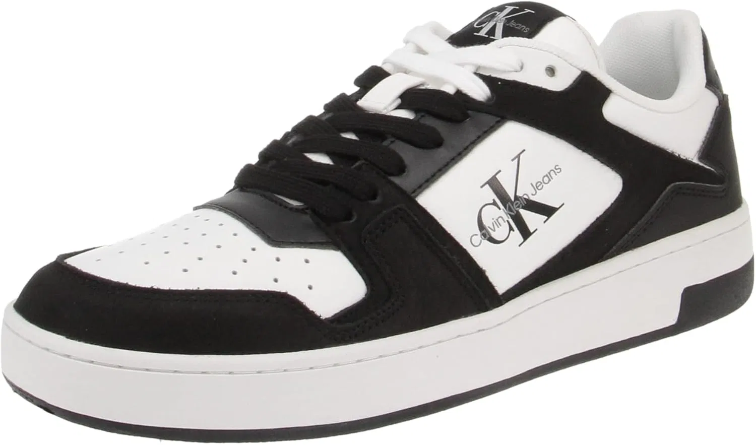 Мужские кроссовки Calvin Klein Basket Cupsole Low Lth ML Fad Trainers, белый/черный