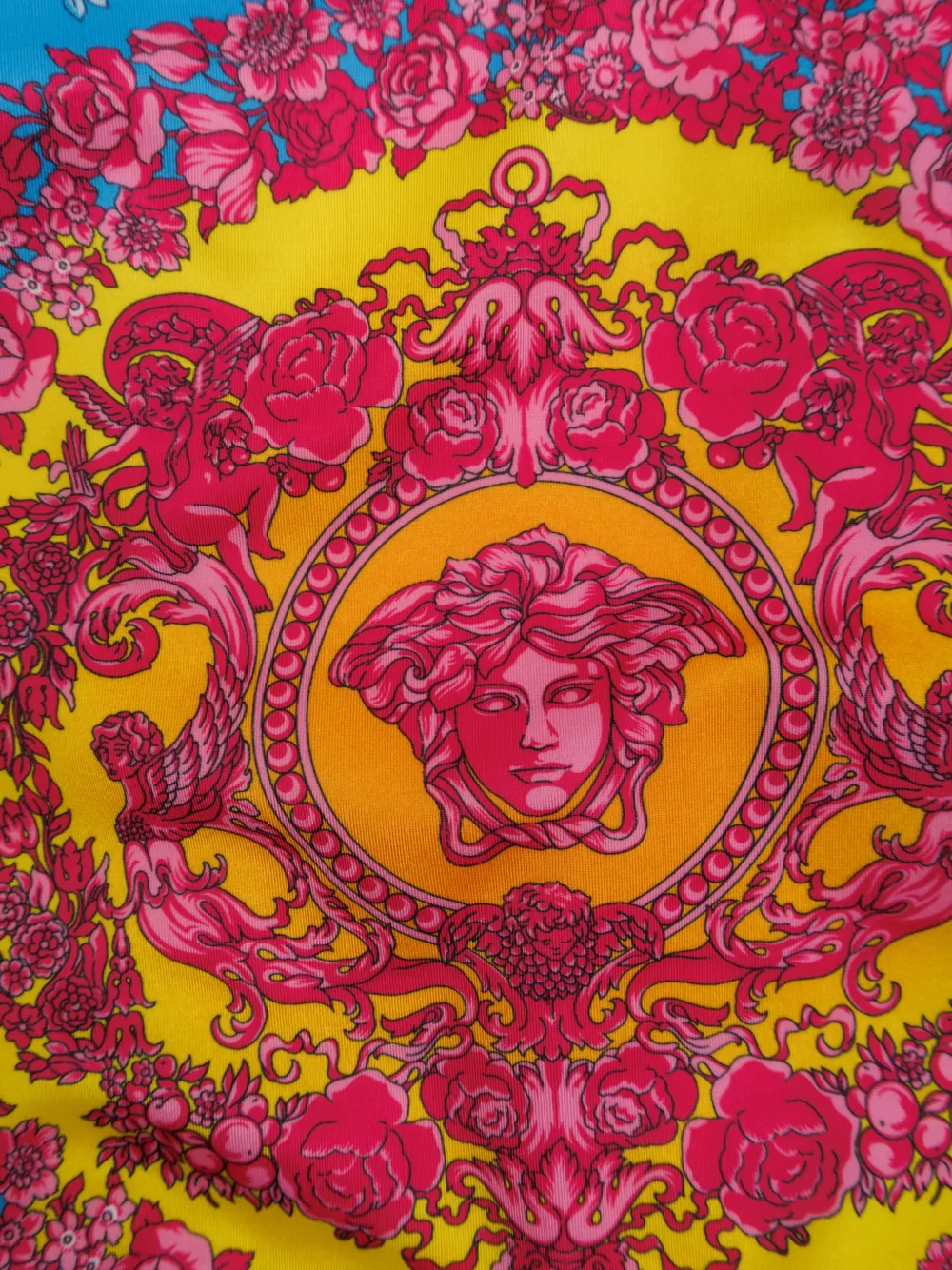 Купальник с цветочным принтом и Медузой Versace Kids, желтый — фото 4