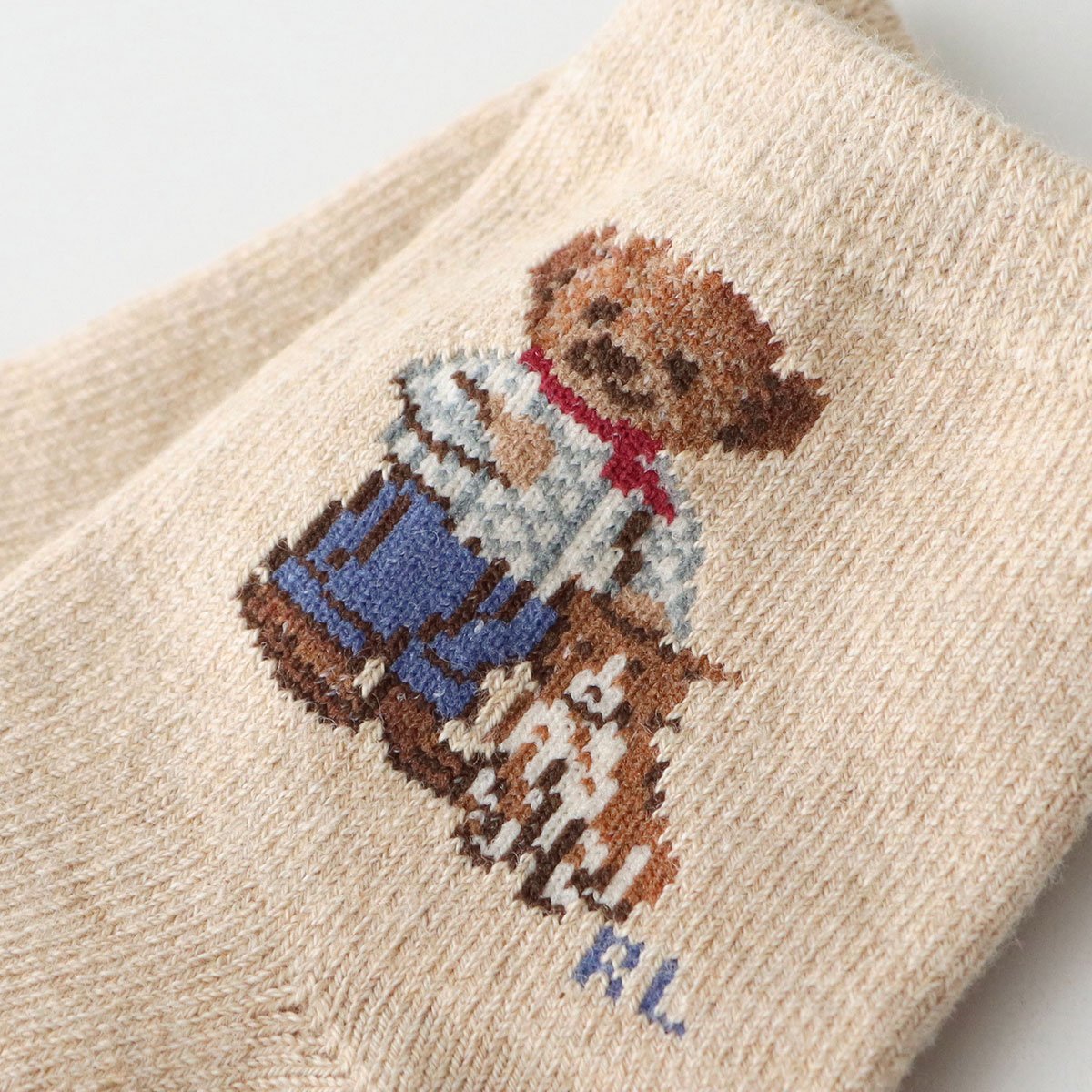 Детские носки Alan Isle Bear с нескользящей подошвой Polo Ralph Lauren, 21. Beige — фото 2