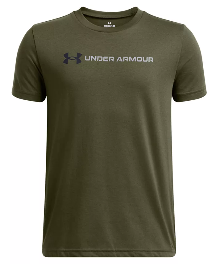 

Футболка с логотипом и надписью для мальчиков 6-20 Under Armour, зеленый