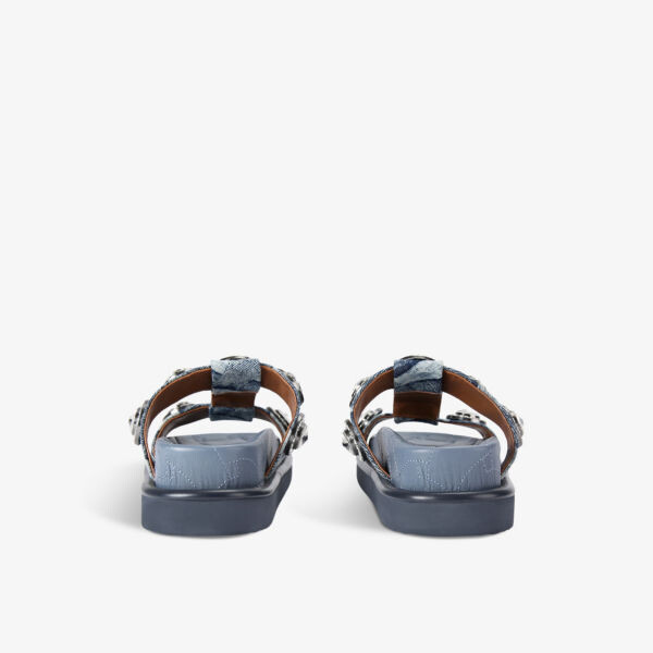 Плетеные сандалии orson на плоской подошве с кристаллами Kurt Geiger London, цвет denim — фото 4
