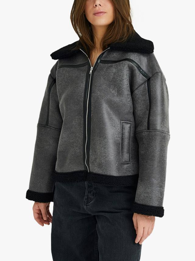 

Пальто из искусственной овчины alise A-VIEW, цвет Black/Grey
