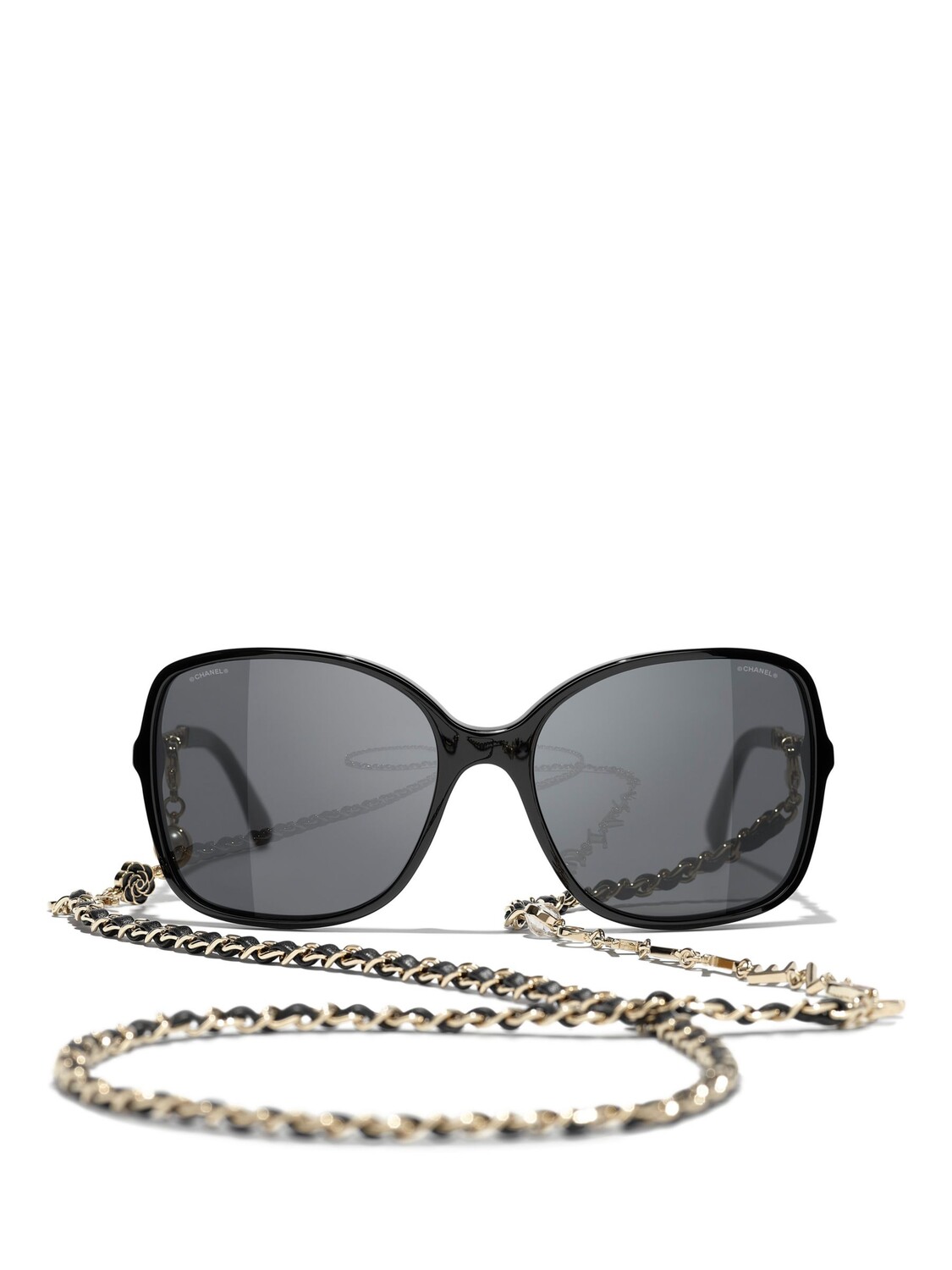 

Квадратные солнцезащитные очки Chanel ch5210q, черные, серые