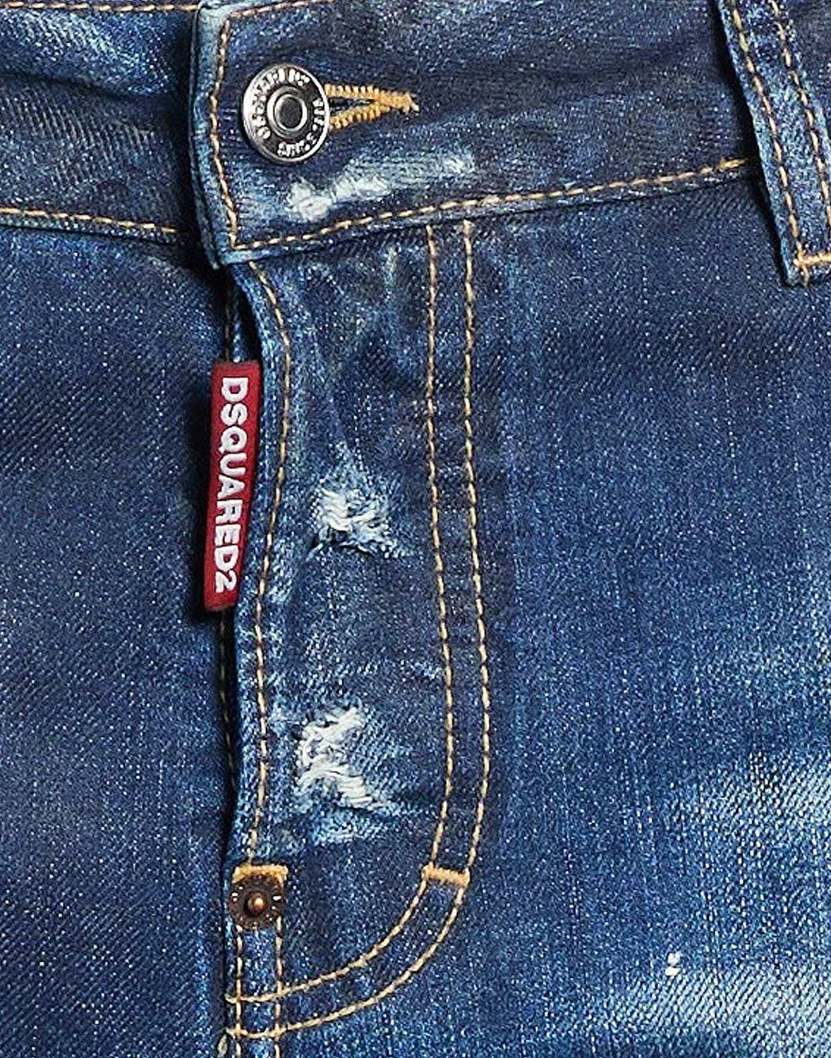 Джинсы скинни DSQUARED2 синие — фото 4
