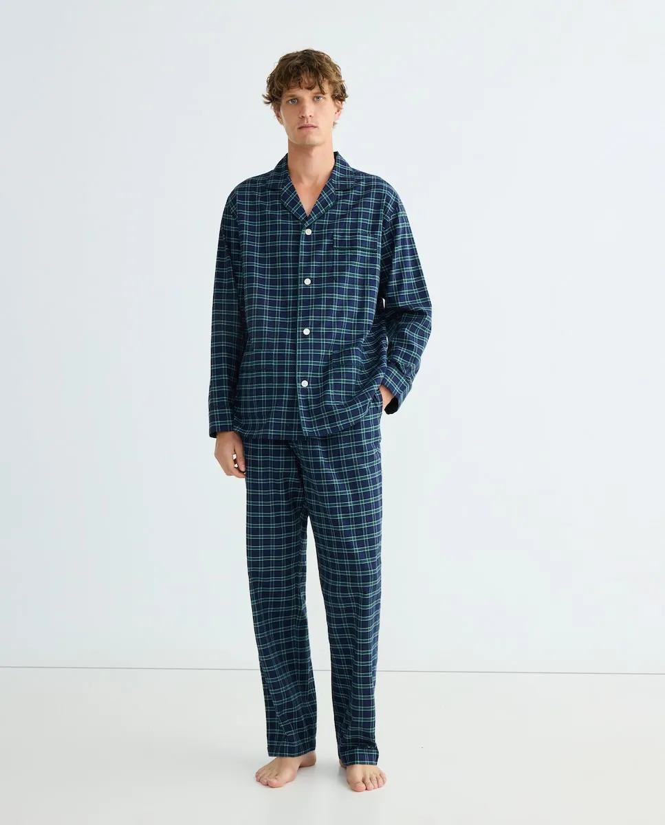 

Мужская пижама из вельвета в клетку Emidio Tucci, темно-синий