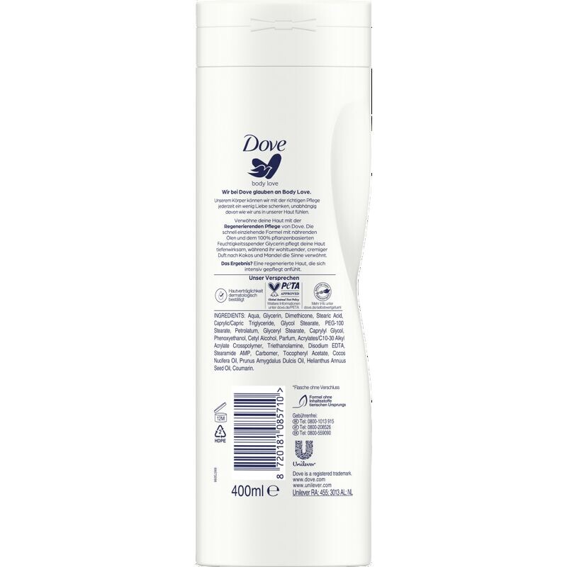 Body Love восстанавливающий уход лосьон для тела Dove, 400 ml — фото 2