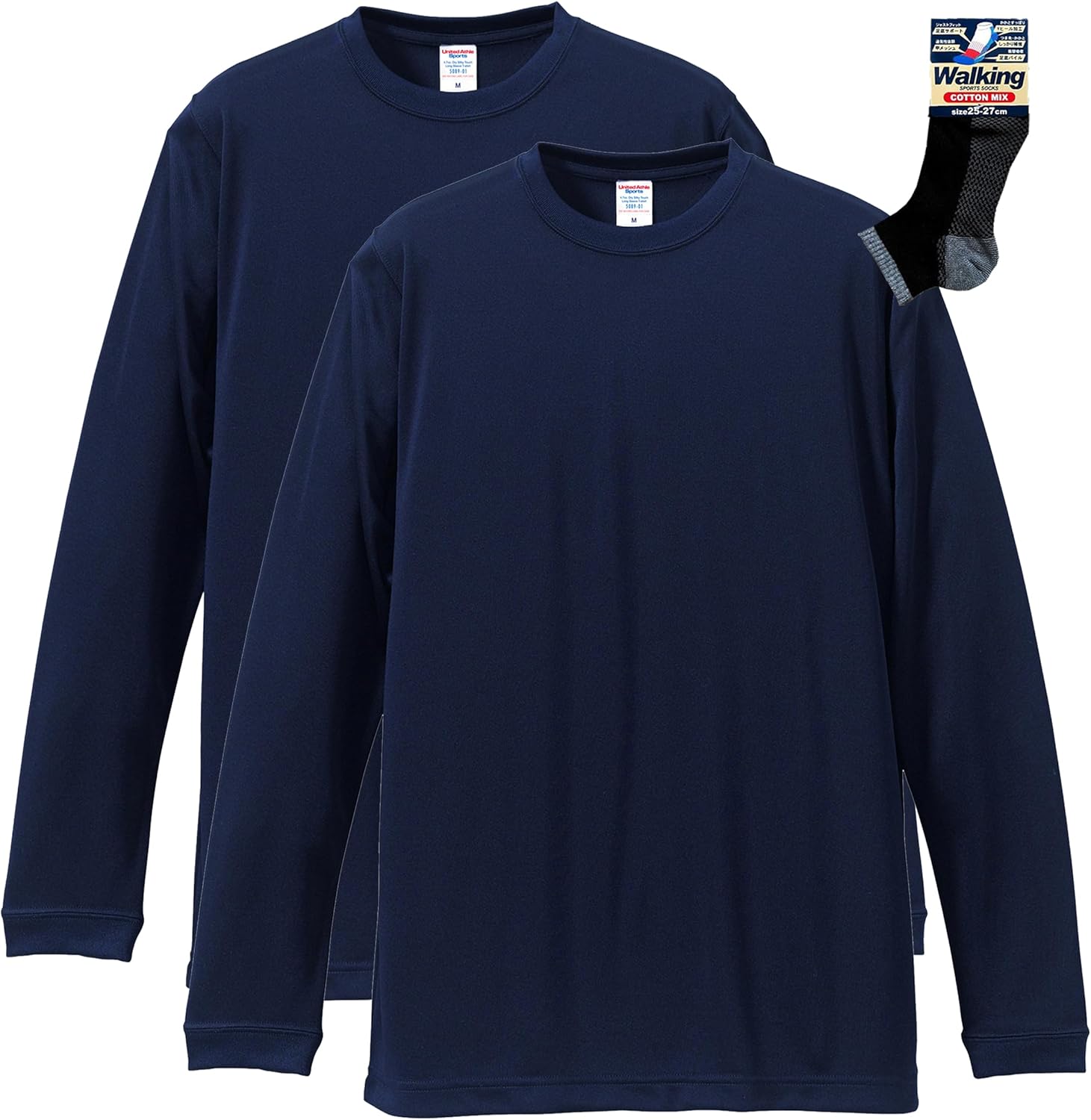 

Футболка с длинным рукавом, с шелковистой текстурой мужская United Athle, темно-синий