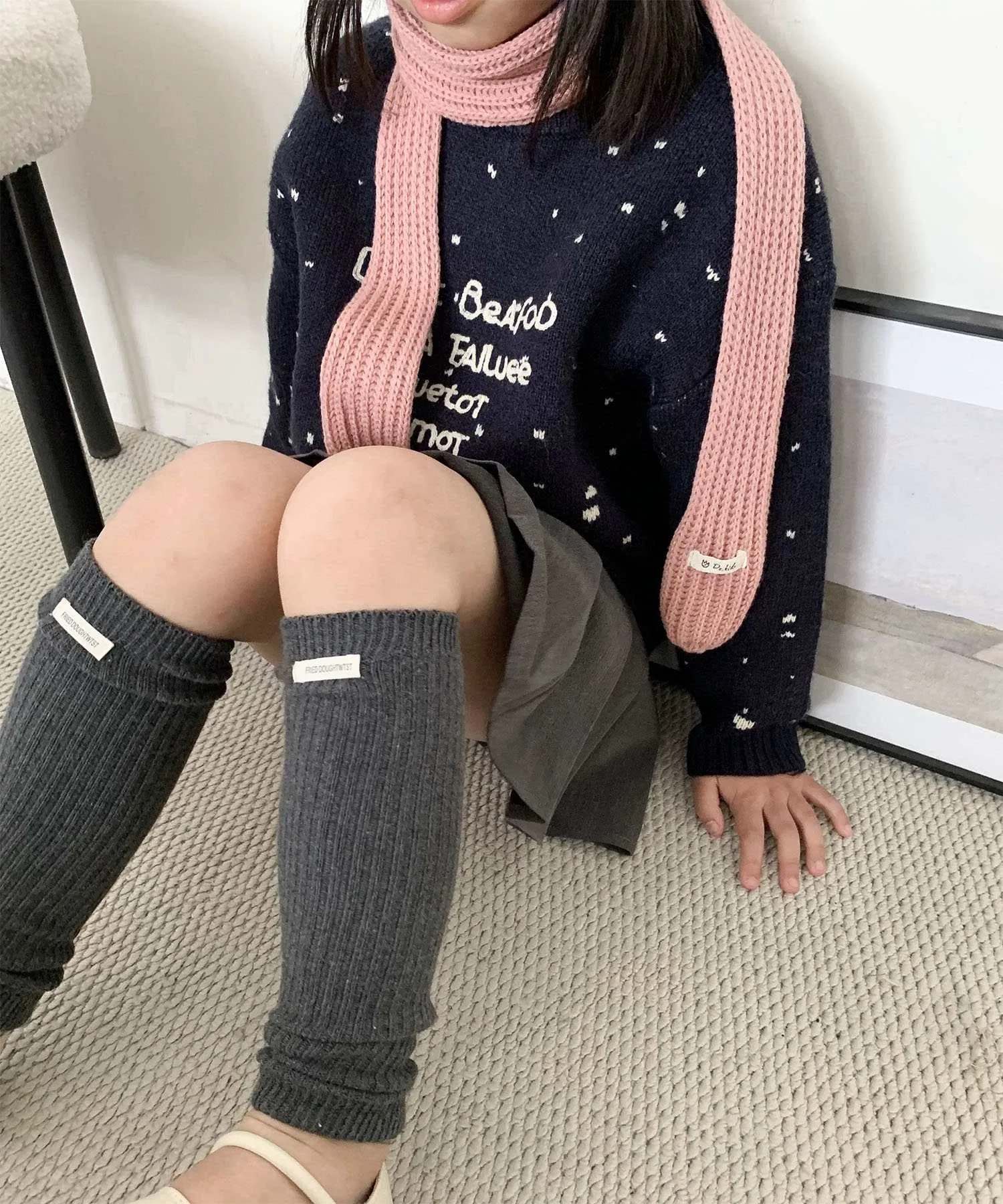【aimoha-KIDS-】Детский вязаный свитер в горошек — фото 3