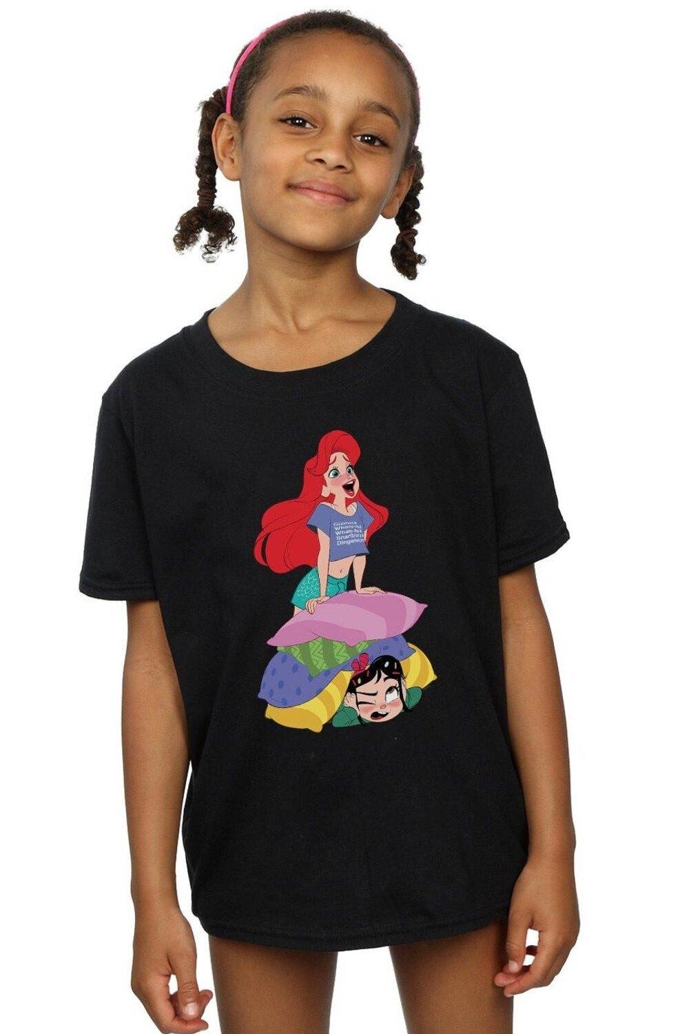 

Хлопковая футболка Wreck It Ralph Ariel And Vanellope Disney, черный