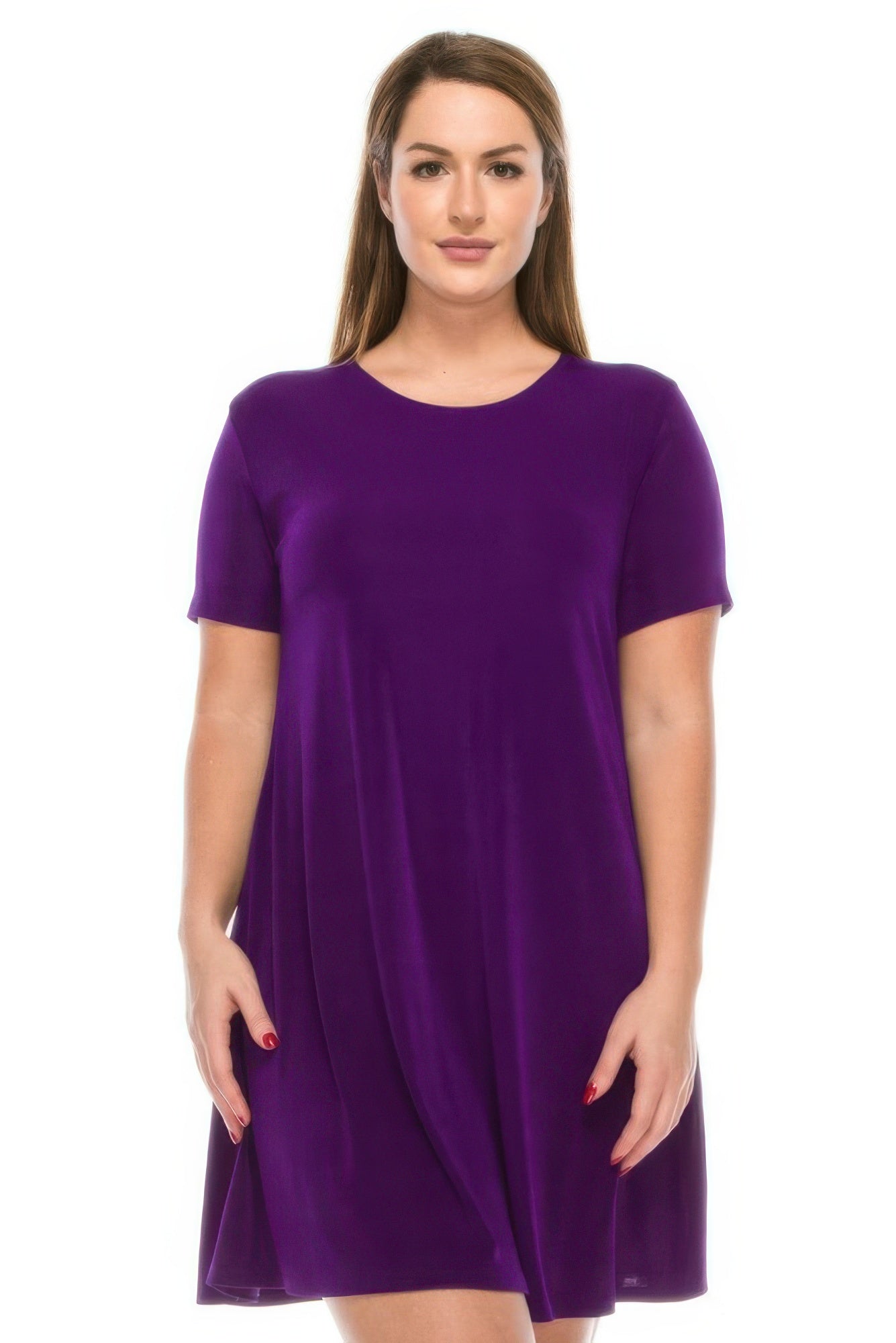

Эластичное короткое платье с короткими рукавами TRUEDAMES, фиолетовый