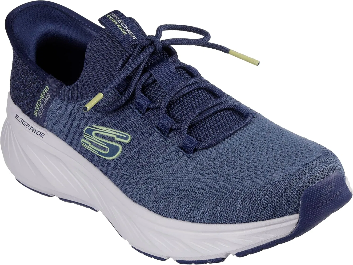 Мужские кроссовки Skechers Edgeride Raygo Hands Free без шнурков, Navy Knit Lime Trim — фото 2