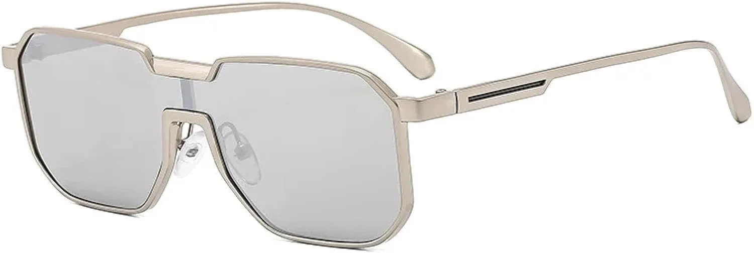 

Солнцезащитные очки UV400 в модной золотистой оправе с градиентным переходом, женские, винтажные, трендовые солнцезащитные очки для мужчин TKKTLLT, Silver-silver