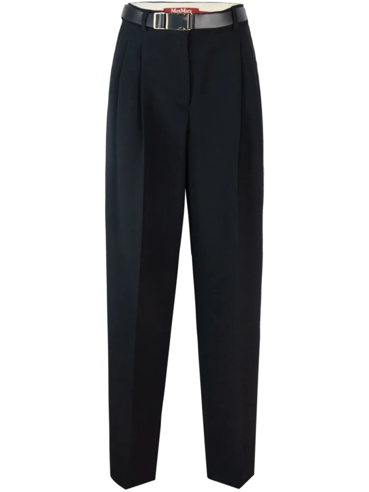 

Прямые брюки с поясом Max Mara, черный