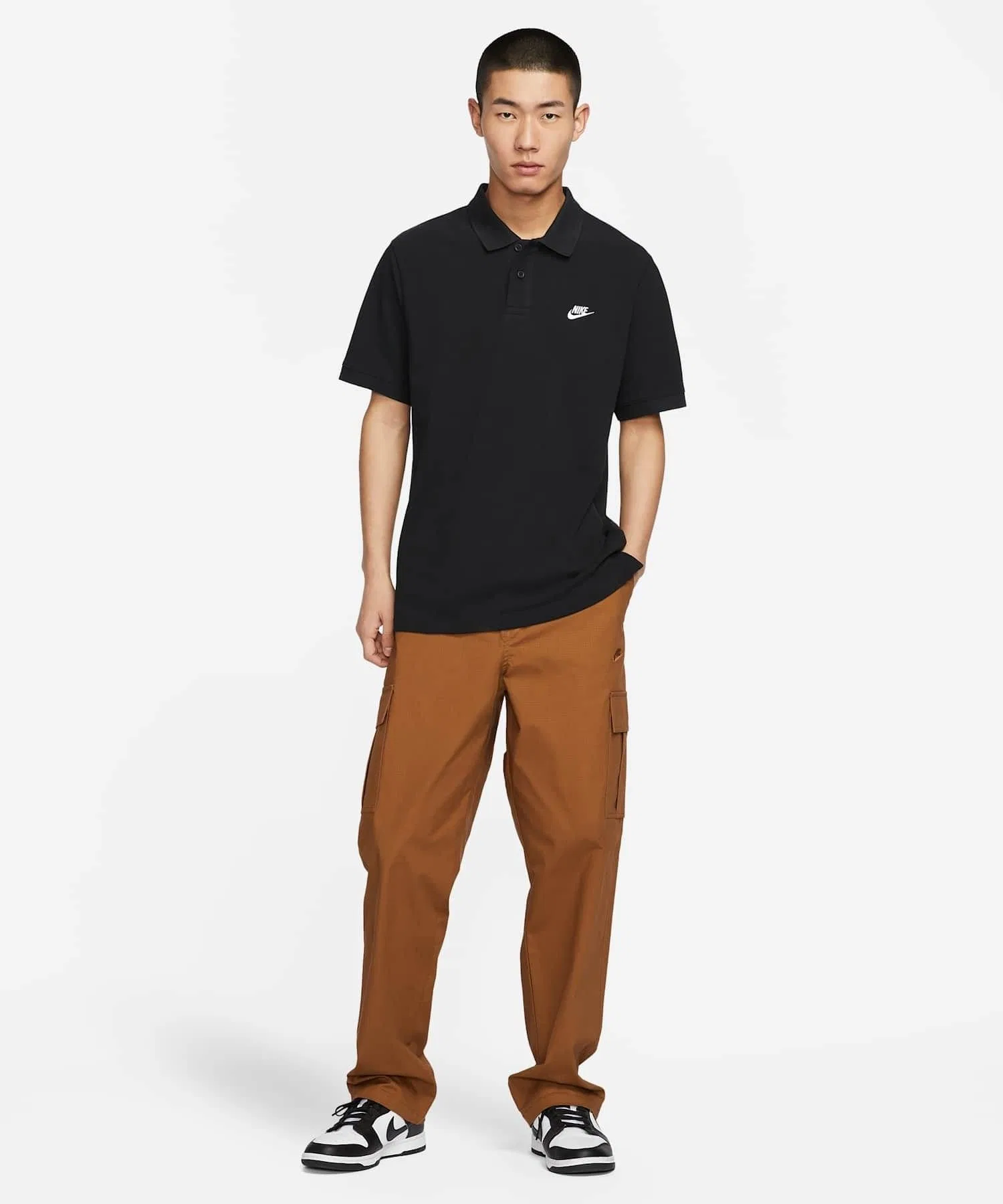 Мужская поло-рубашка Nike Club с коротким рукавом FN3895-010, черная. — фото 3