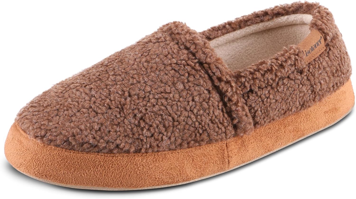 

Мужские тапочки Isotoner Berber Aspen с закрытой пяткой, с амортизирующей стелькой из памяти формы и дышащей подкладкой, Cognac