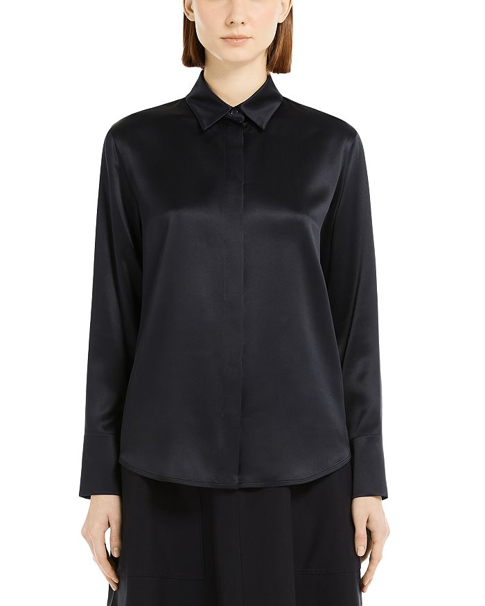 

Чистая шёлковая блузка Mazurca Max Mara, синий