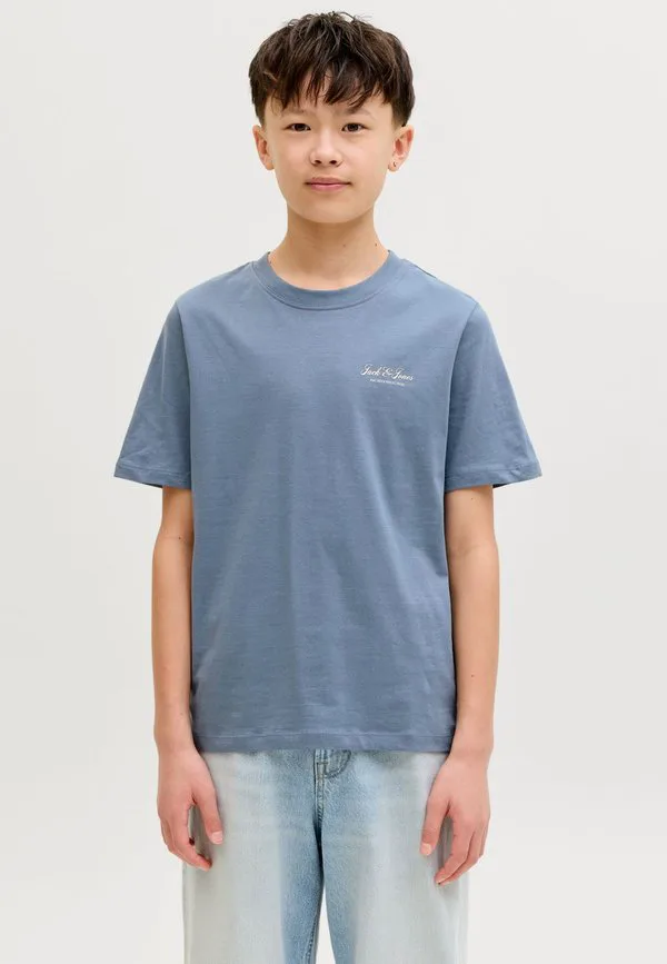 Детская базовая футболка Jack & Jones Junior, Blue Mirage — фото 2