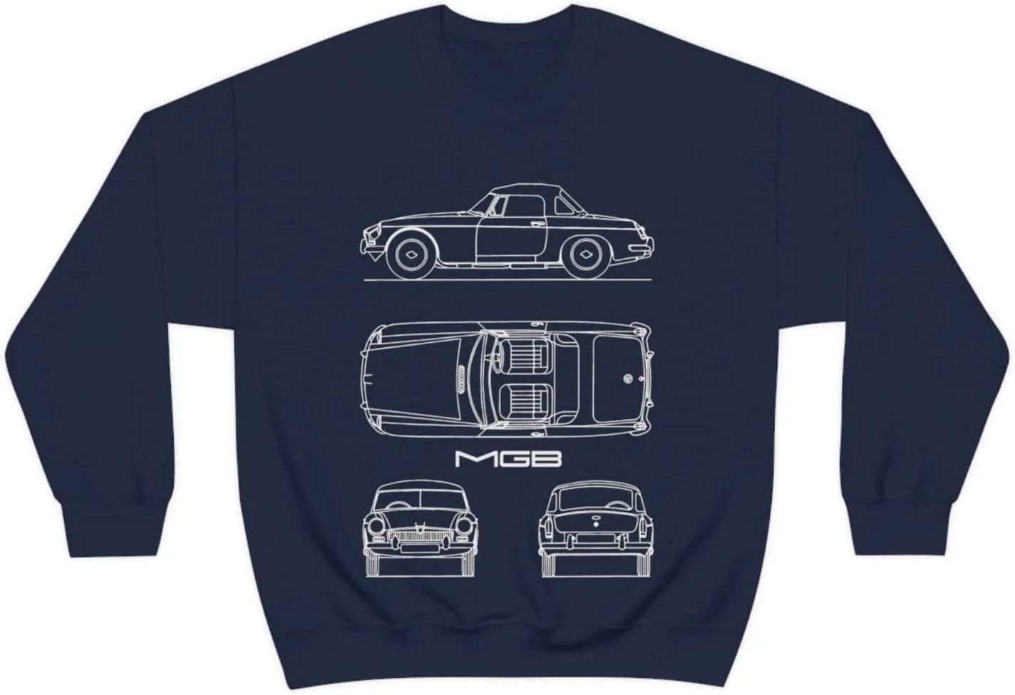 Свитшот MGB 1962 British Roadster Vintage Car — фото 4