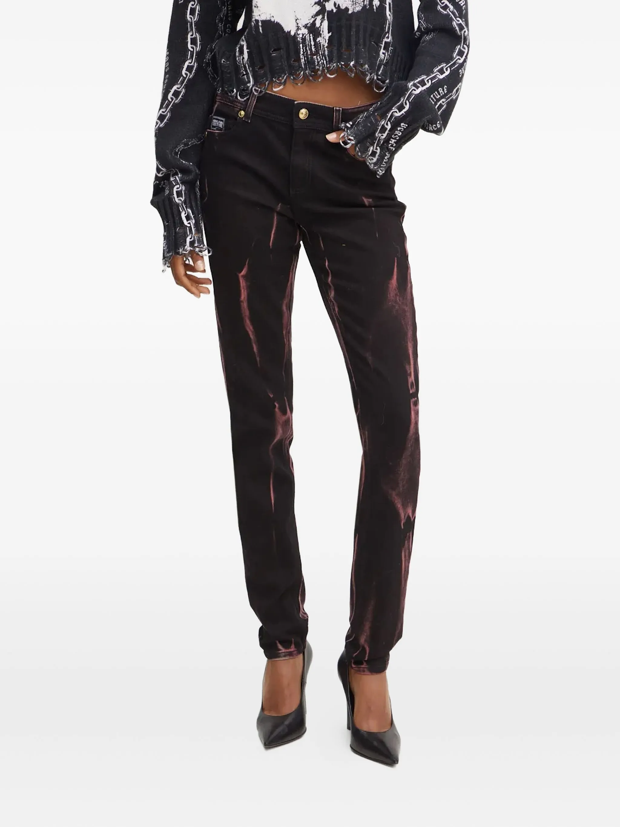 

Джинсы с пуговицами Versace Jeans Couture, черный