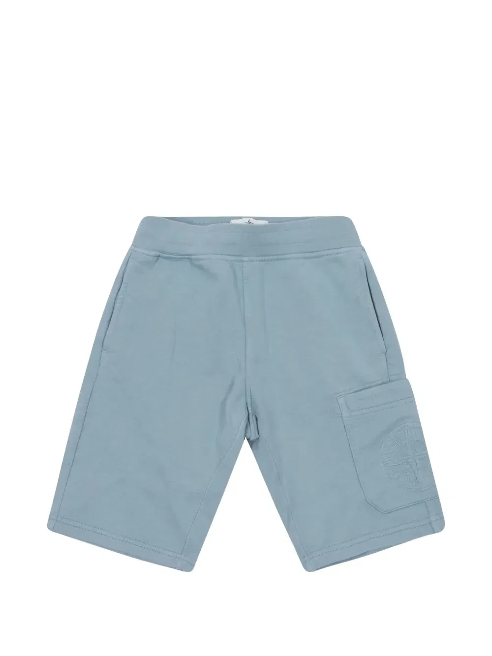 Джоггеры-шорты с вышивкой в виде компаса Stone Island Junior, синий