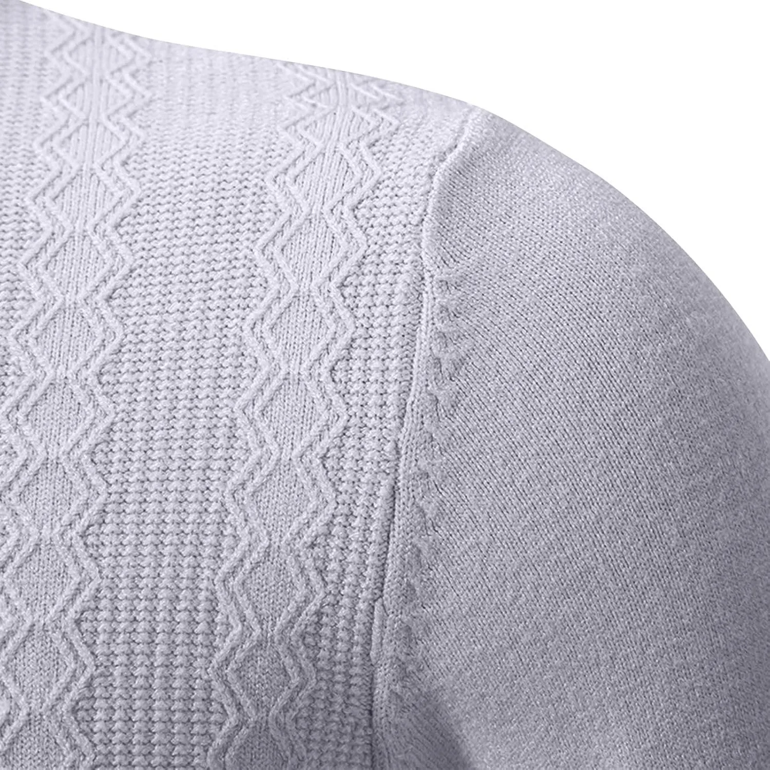 Мужской свитер Slim Fit с воротником-гольф, кабельной вязкой — фото 4