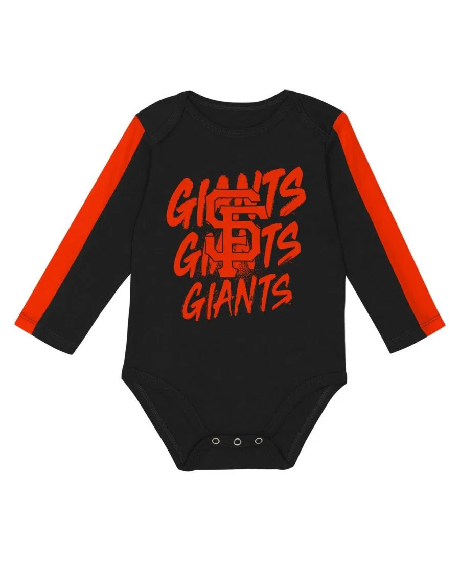 Детский боди и штанишки San Francisco Giants Double Down (комплект из 3 предметов) для мальчиков и девочек Outerstuff, черный — фото 2