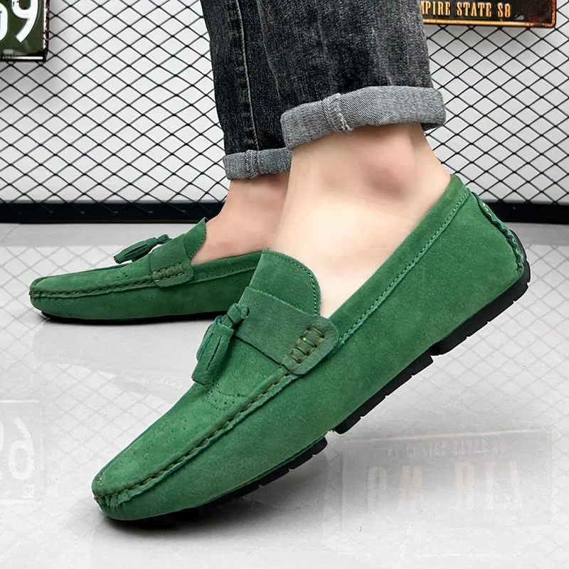 Лоферы мужские, замшевые, Loafers, Green PUGHGAETZF — фото 3