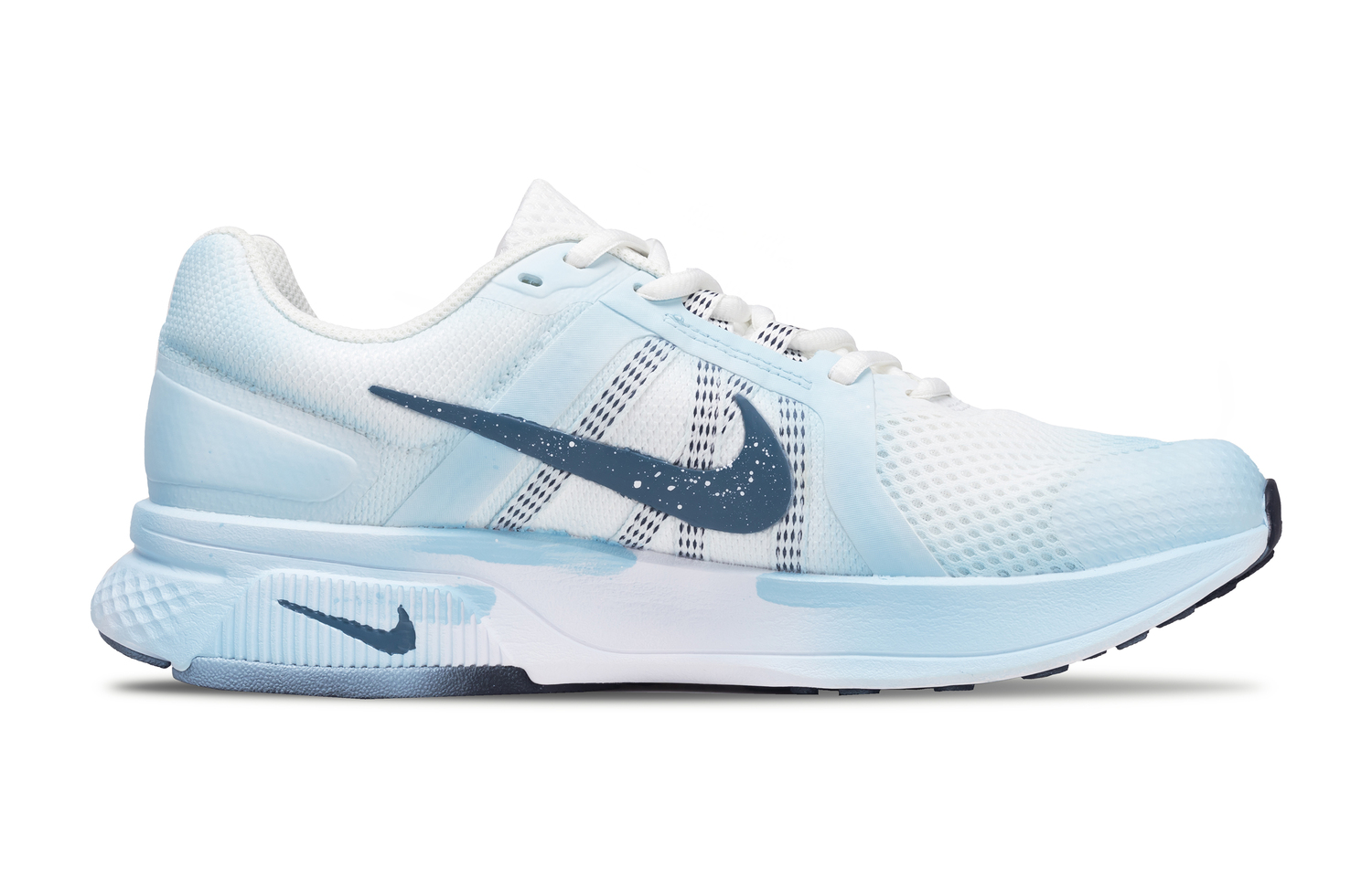 Беговые кроссовки Run Swift 2 устойчивые к истиранию дышащие низкие унисекс white blue Nike, синий — фото 4