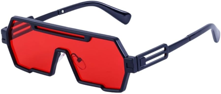 

Мужские солнцезащитные очки в стиле стимпанк, модные квадратные солнцезащитные очки из металла, цельные солнцезащитные очки в стиле панк, модные прямоугольные очки WNCKSQ, C5blackred