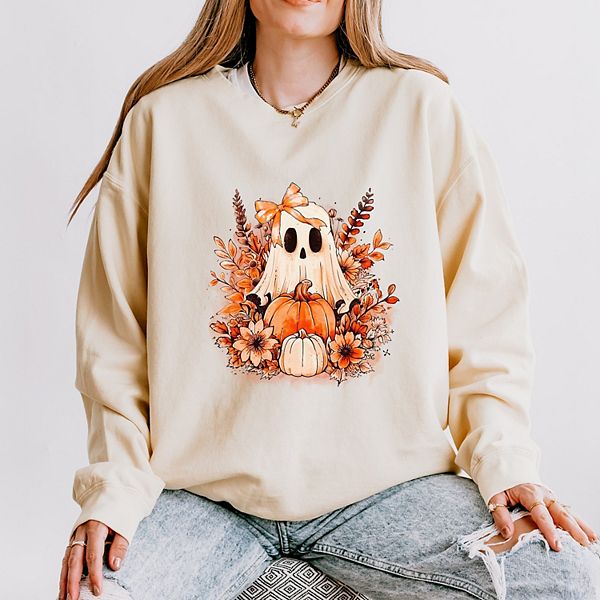 

Женский легкий свитшот Girl ghost floral с окраской в готовом виде Simply Sage Market, Ivory