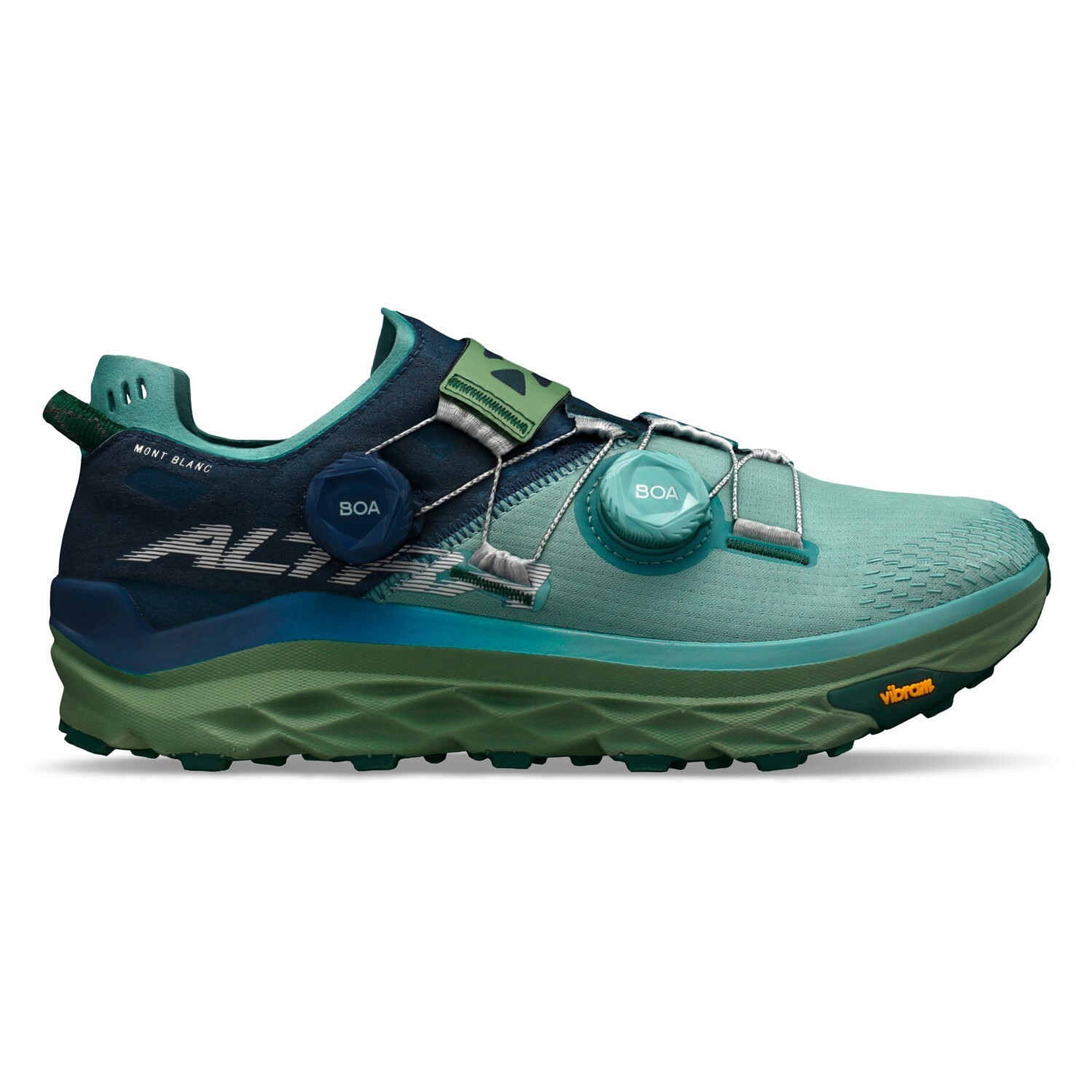 

Кроссовки для бега по пересеченной местности Altra Women's Mont Blanc Boa, цвет Blue/Grn