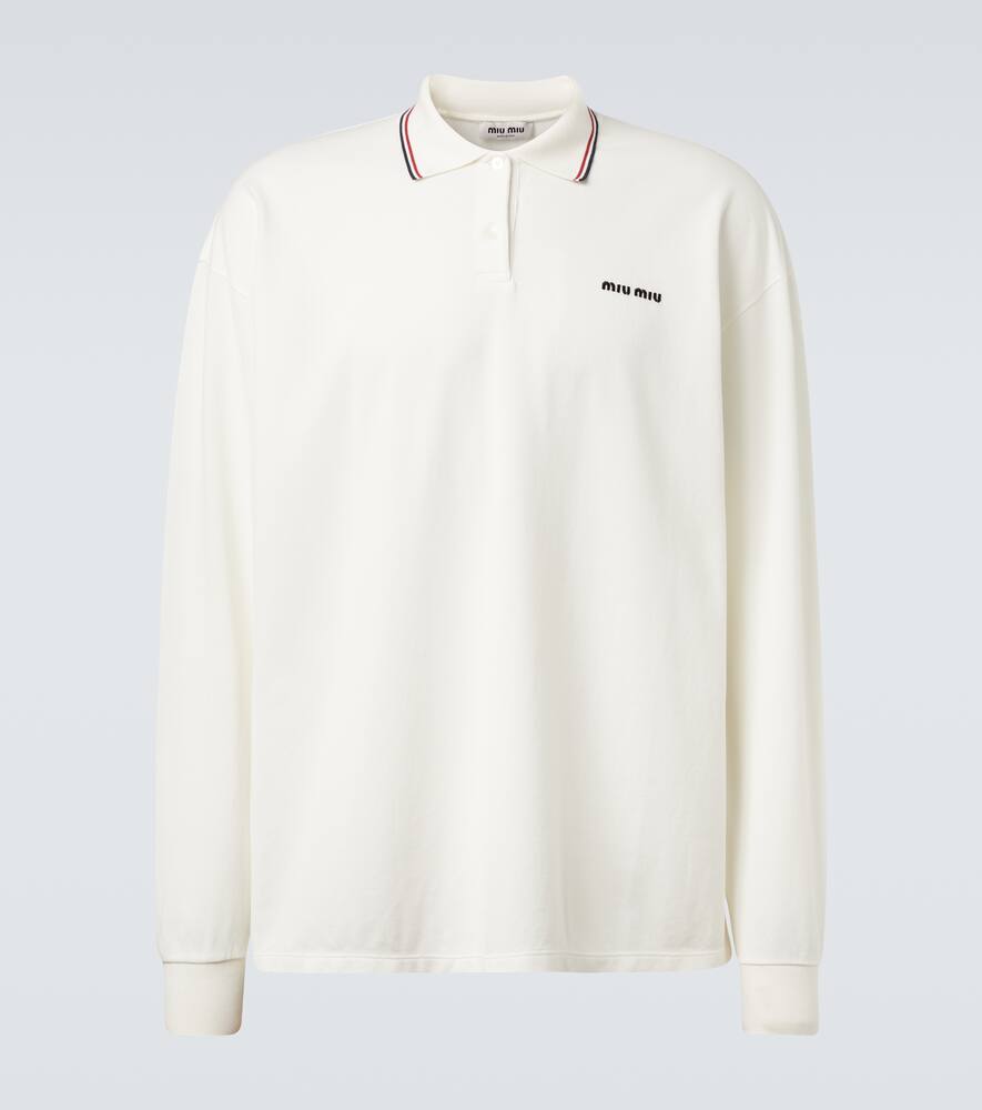 

Хлопковая пике-поло Miu Miu, Bianco+Blu+Rosso