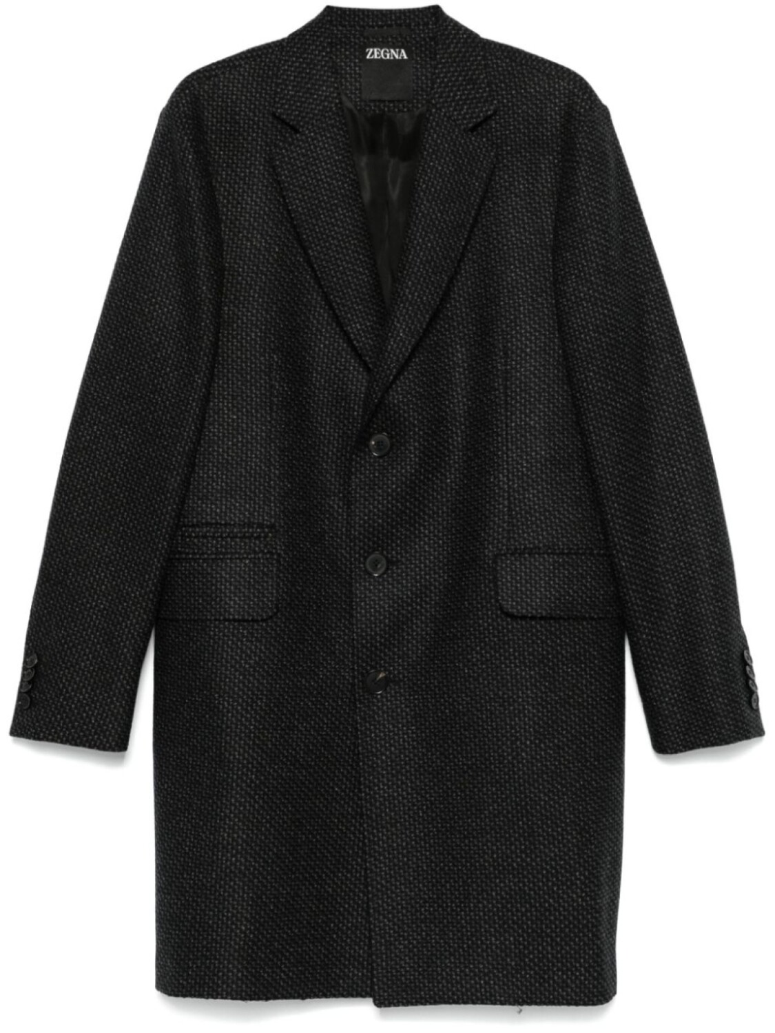 

Фактурное пальто Zegna, серый