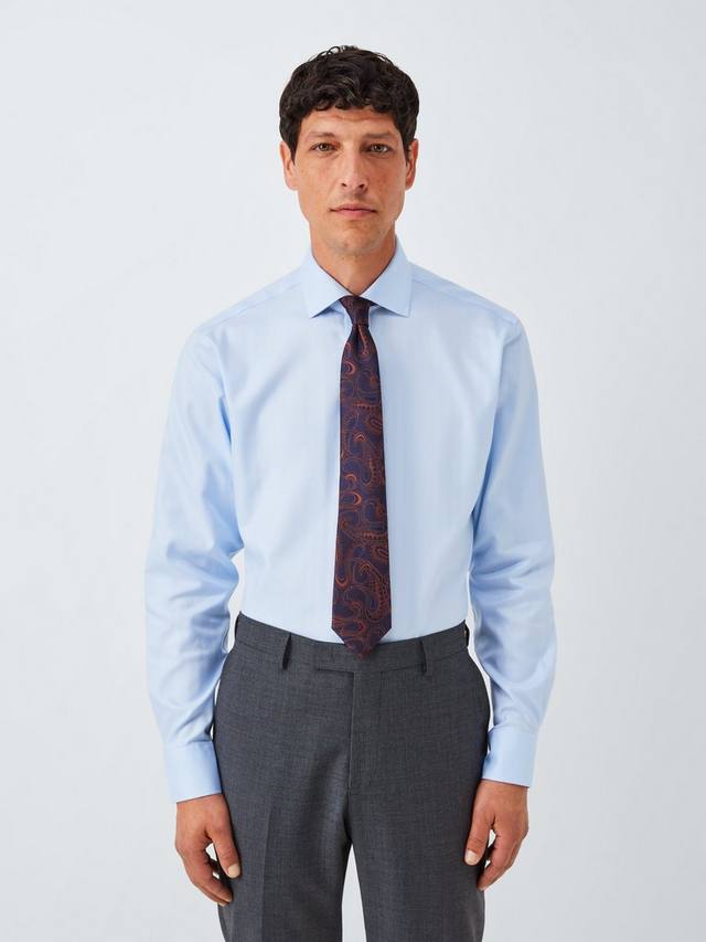 

Рубашка с зауженным кроем в елочку John Lewis, Blue