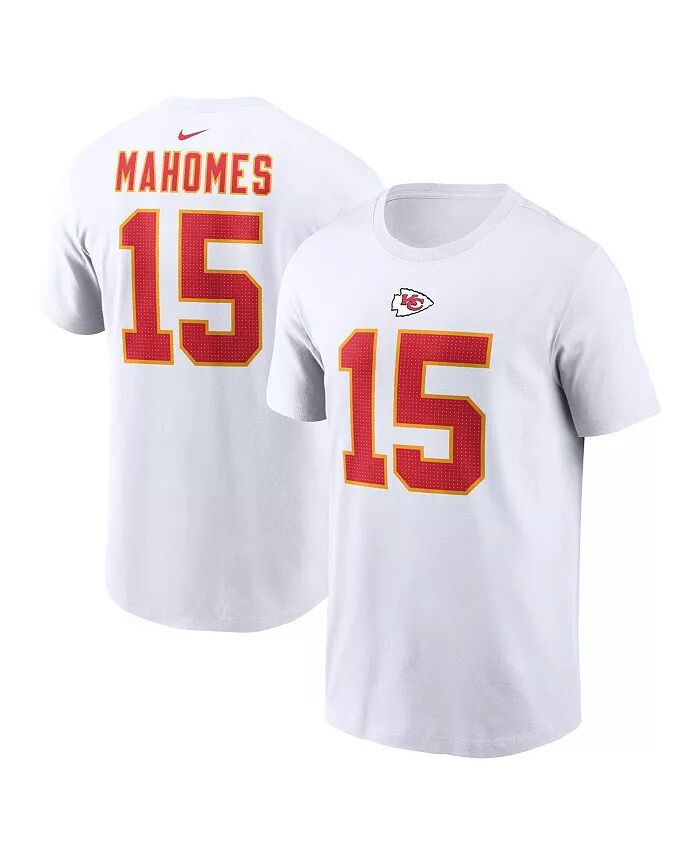 

Мужская белая футболка с именем и номером игрока команды Kansas City Chiefs Патрика Махоумса Nike
