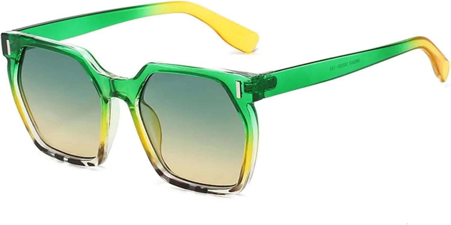 

Роскошные солнцезащитные очки с градиентной оправой и леопардовым принтом для женщин, универсальные, для путешествий, в стиле ретро, ​​мужские солнцезащитные очки с защитой от УФ-излучения UV400 TKKTLLT, Green Yellow